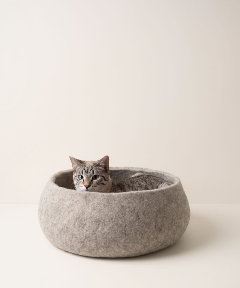 cat basket light beige
